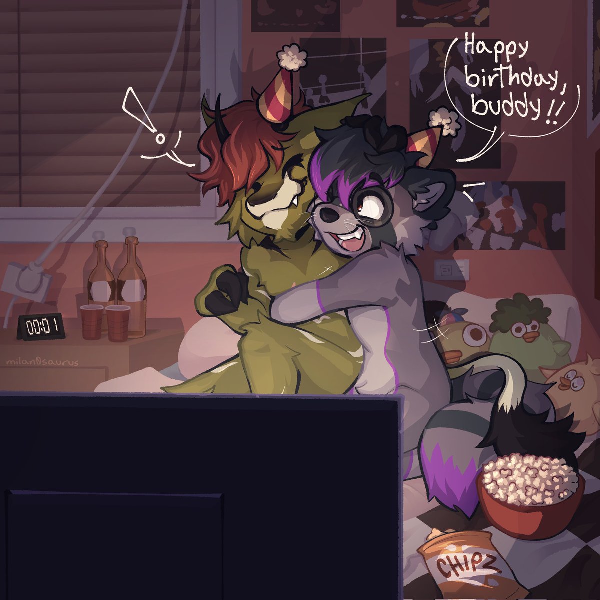 BoiiReggie's tweet photo. Happy birthday @Sakanownow 🎉
I’m so grateful we met.
Couldn’t ask for a better friend ✨

🎨 @milan0saurus https://t.co/h8pEtHziCF
