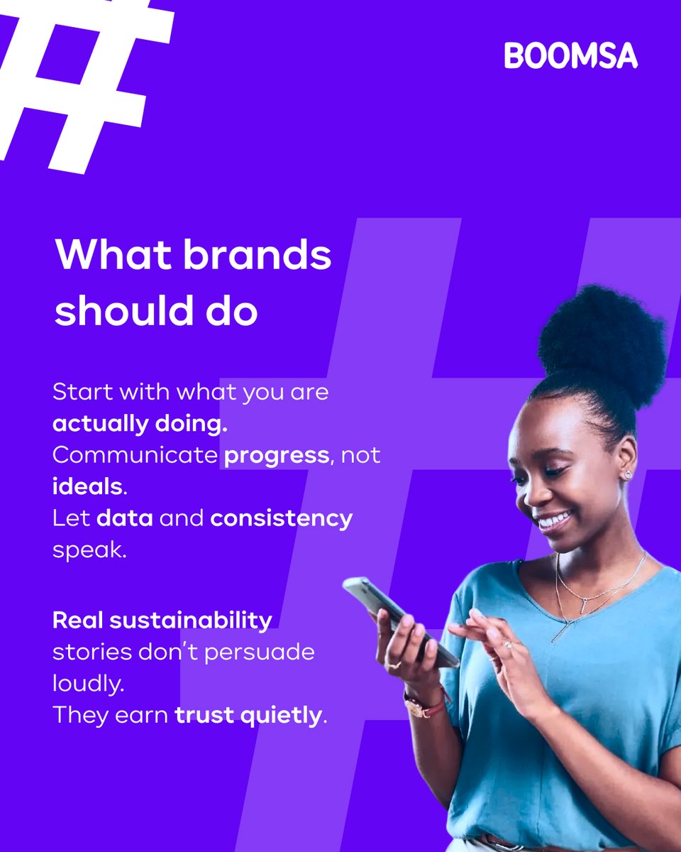 BoomsaVenture's tweet photo. Sustainability works when it’s lived, not announced.

#boomsa #sustainabilitystorytelling #brandtrust #authenticmarketing #purposeledbrands #digitalstrategy https://t.co/qW21atVuGg