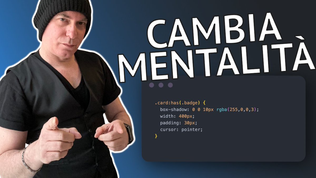 CSS :has() – Il “parent selector” che elimina JavaScript youtu.be/vCyEQfWM-40?si… via <a href="/YouTube/">YouTube</a>