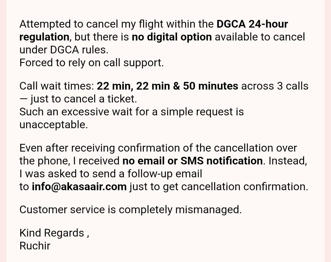 RuchirMatholiya's tweet photo. Pathetic experience with @AkasaAir !!
Find attached screen shot for details. 
@DGCAIndia @MoCA_GoI please take note.
#AkasaAir #PassengerRights #CustomerExperience #DGCA #AviationIndia #AirTravelFail https://t.co/opEvr1gDeY