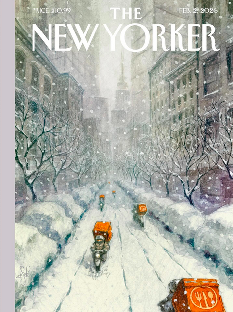 la_rebelge's tweet photo. La Une du New Yorker, signée Peter de Sève.
(Un habitué, par ailleurs créateur de personnages pour L'âge de glace, Mulan, Le prince d'Egypte, etc) https://t.co/vCRaNFI3NV