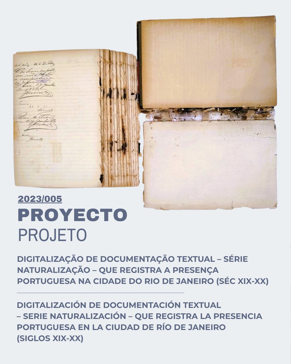 Iberarchivos's tweet image. 🗂️Presentamos el #proyecto 2023/005 impulsado por 
@AGCRJ en el marco de nuestra convocatoria de ayudas. 

➡️#Tratamiento, #Conservación, #Organización y #Digitalización de documentos que registran la presencia portuguesa en Río de Janeiro (s. XIX-XX).

🔗bit.ly/49ZK35S