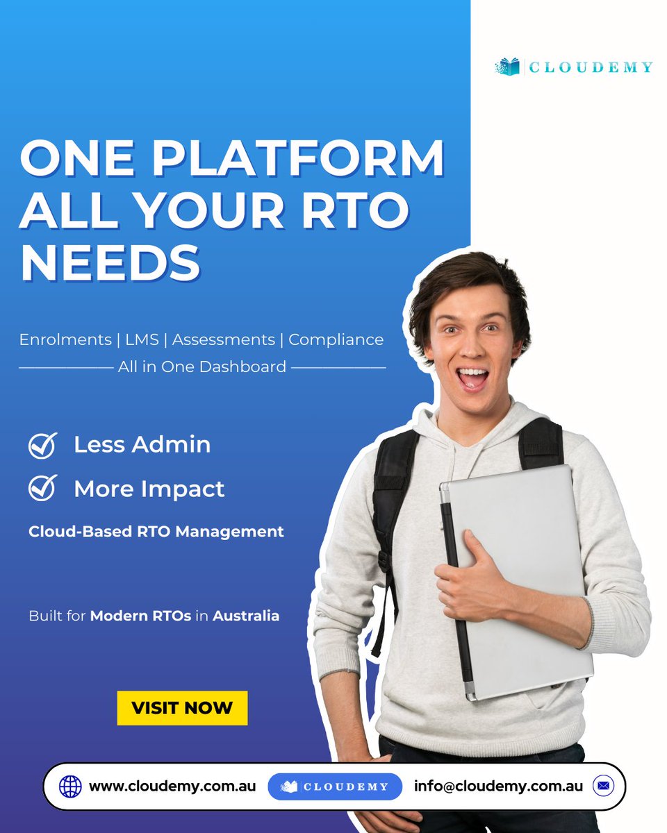 Cloudemy244569's tweet image. Running an RTO doesn’t have to mean juggling multiple systems, endless admin, and complex compliance requirements. With Cloudemy, everything you need is finally in one place.

#Cloudemy #RTO #RTOManagement #VET #VocationalEducation #EdTech #EdTechAustralia #TrainingProviders