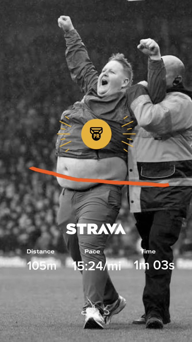 RestoreMyFloor's tweet photo. Just seen the Pompey lads @strava from the weekend!!!

Bagged a PR over 105 metres!!! 😂💙⚓️⚽️

Play Up Pompey! 

#strava #pitchinvader #pompey #southamptonfc #southcoastderby https://t.co/rQz3H9I7pR