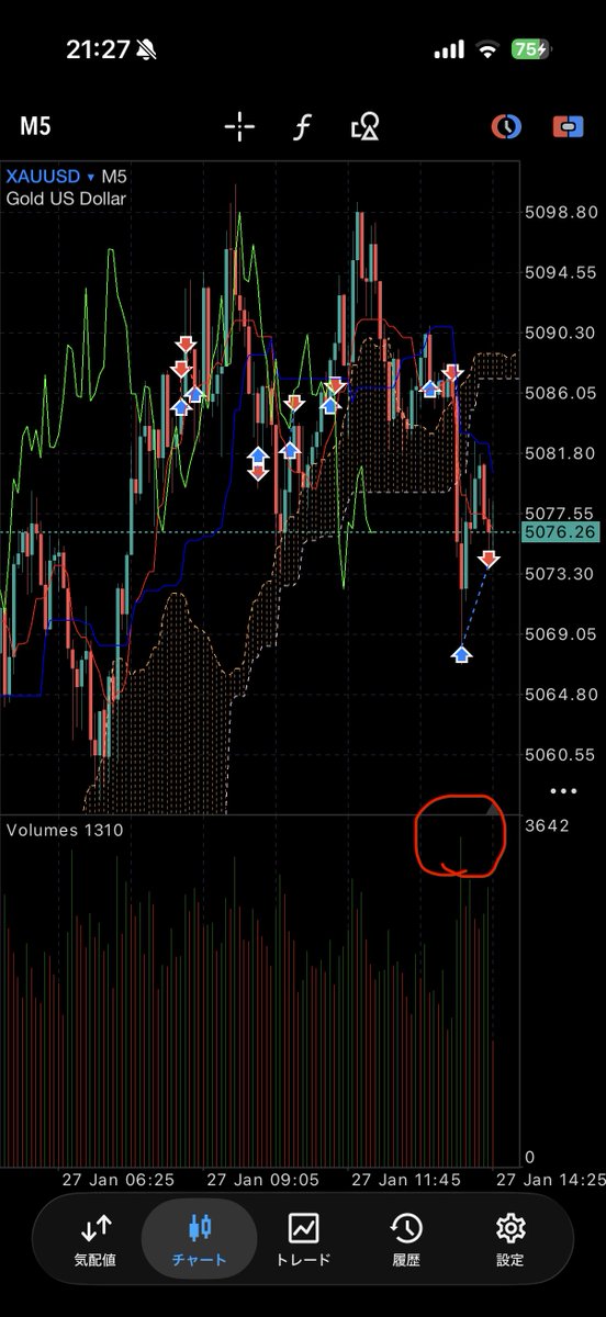 ゴールド(XAUUSD)トレード 5万円チャレンジ。

15倍達成。1分足暴落時、出来高MAXのセリクラにちゃんとシグナルが飛んでくるとか神コミュニティです。ストップロス引き上げていったらそこで狩られて上がっていった。腹立つわぁw下がれw
