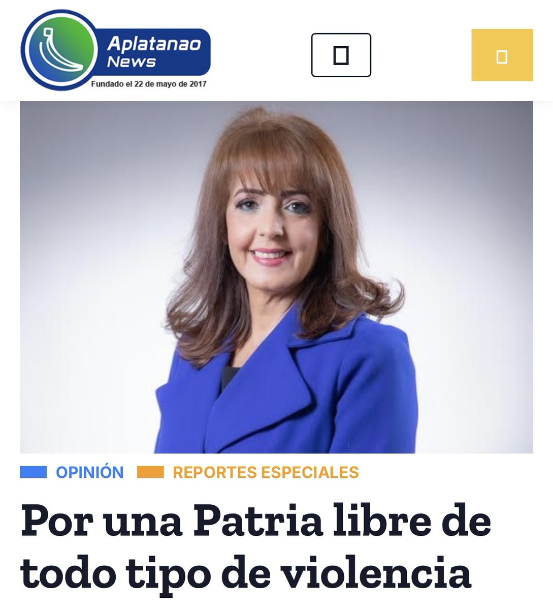 Por Yanira Fondeur

Necesitamos de un compromiso nacional para fomentar los buenos tratos y buscar solución pacífica a los conflictos que se presentan, porque la violencia no se justifica en ninguna circunstancia.

#Promoviendolapaz
#AplatanaoNews

aplatanaonews.com/por-una-patria…