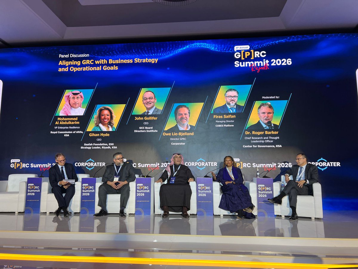saudia_daily's tweet image. The 4th #GPRC Summit kicked off today in #Riyadh, bringing together 800+ global leaders and experts to explore how integrated governance, risk, and compliance can drive innovation and strategic performance in line with #Saudi_Vision_2030