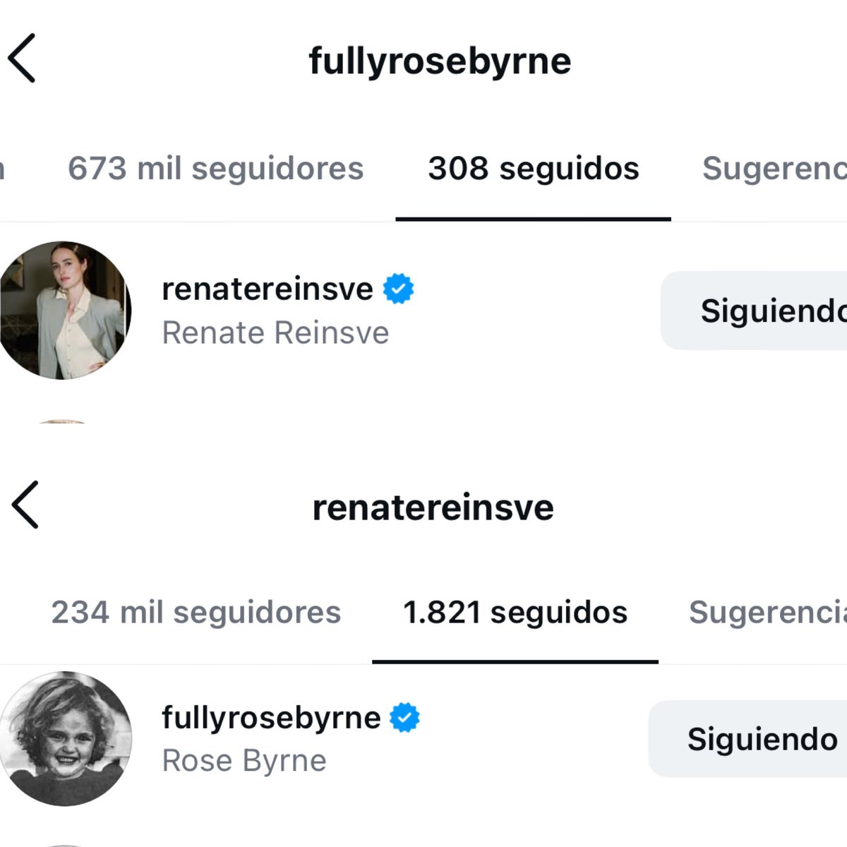 Academy Award nominees Renate Reinsve and Rose Byrne now follow each other on Instagram