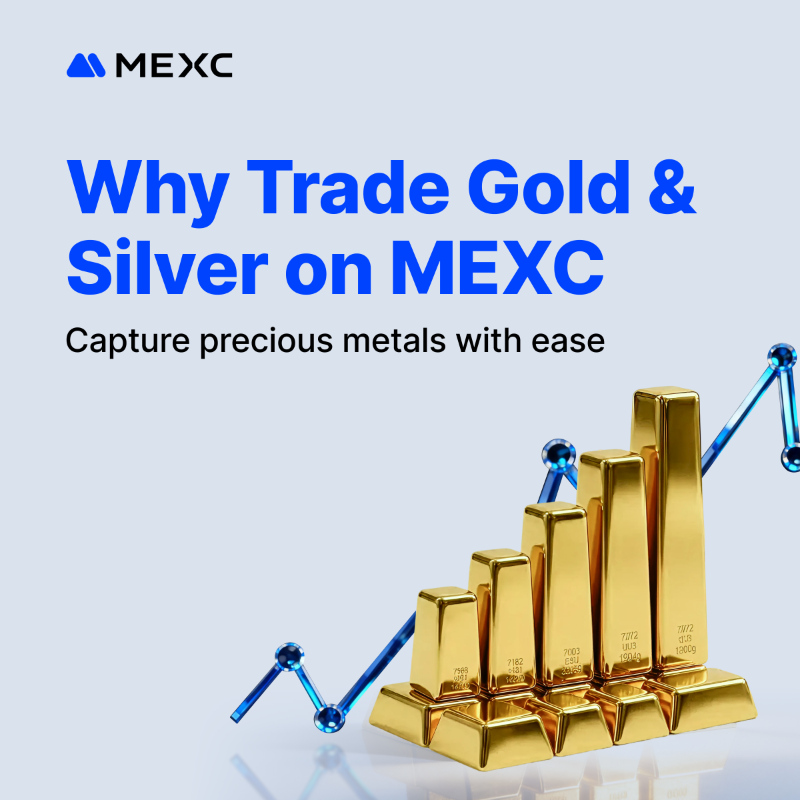 MEXC's tweet photo. Crypto traders are turning their eyes to GOLD &amp; SILVER!

Here’s why you should trade them on MEXC 👇