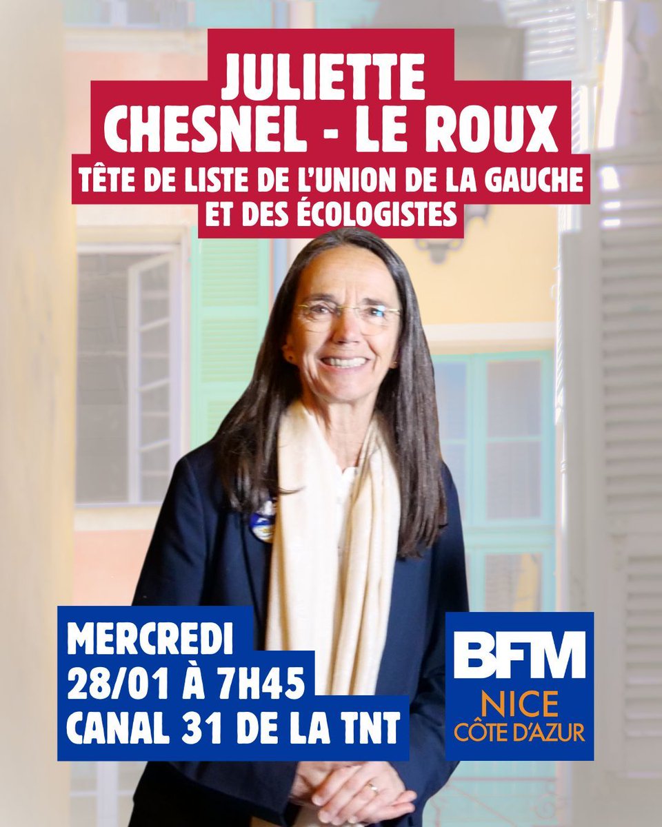 Retrouvez notre candidate @juliettechesnel demain matin sur @bfmcotedazur !