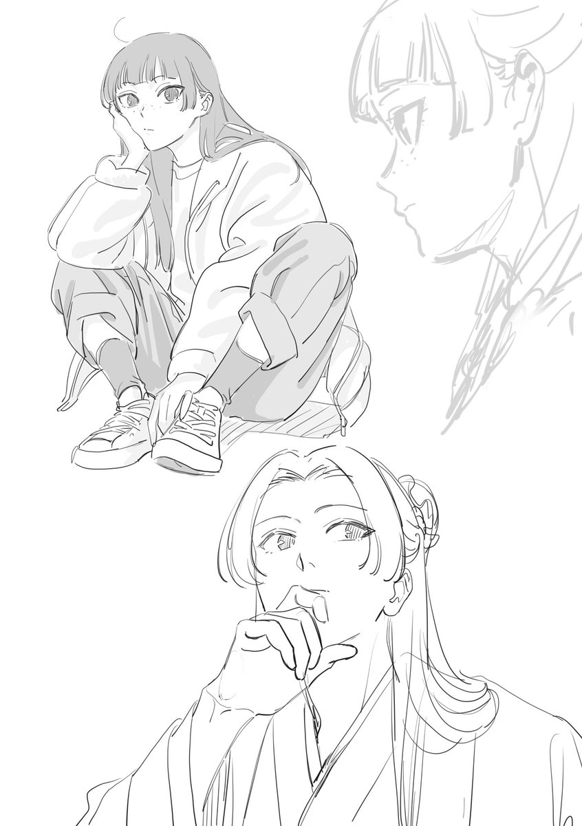 鍵の方で上げてた雑描きたち 