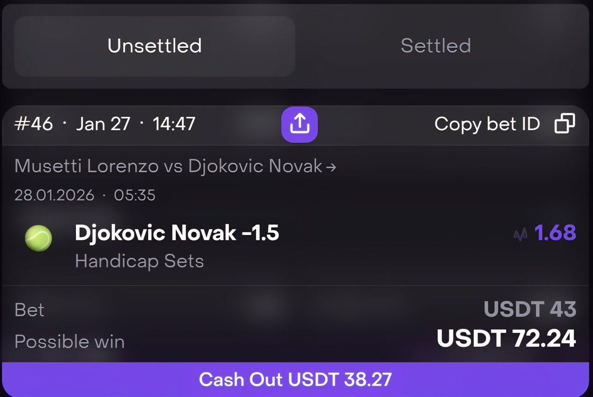 I continue with bets for Australian Open since World currently is Tennis 🔥  And of course one of the best in the World and person I have an opportunity  to watch live