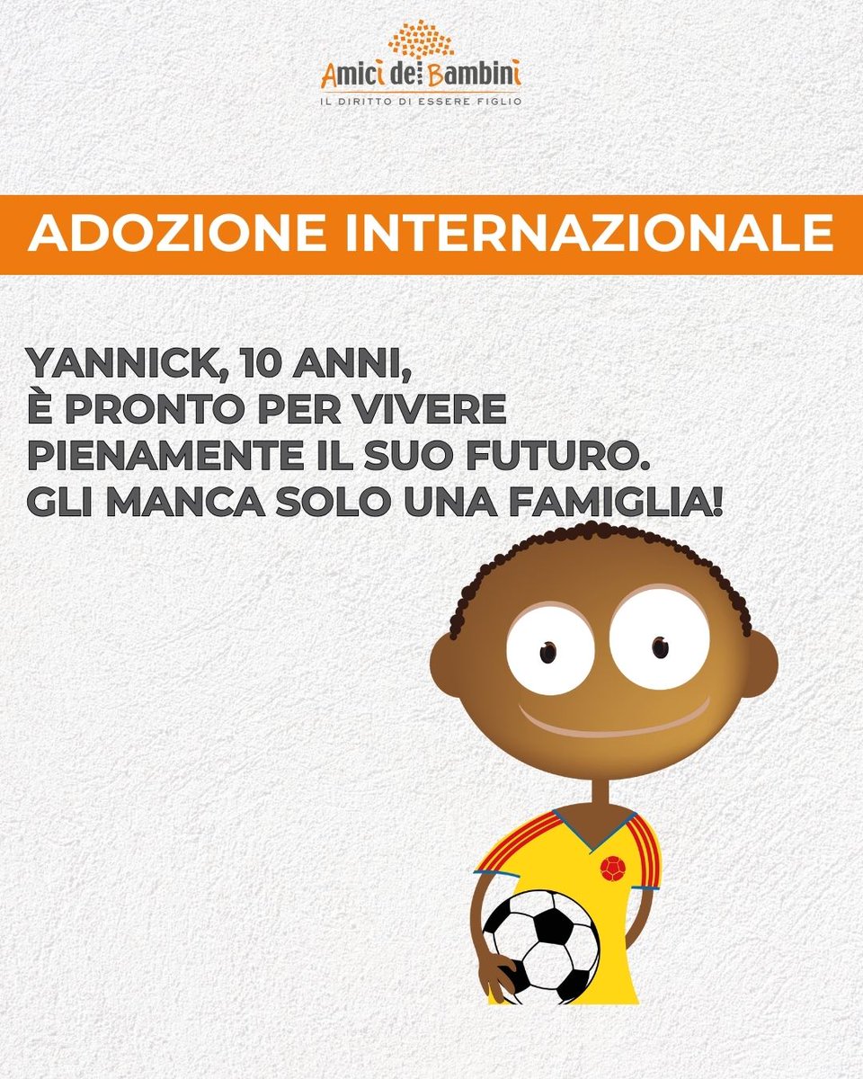 Viene dal Sud America, ha una storia difficile alle spalle, ma oggi è un bambino pieno di energia, intelligenza e voglia di futuro. 
Leggi la storia di Yannik👇
aibi.it/ita/adozione-i…

#AiBi #AmicideiBambini #AdozioneInternazionale