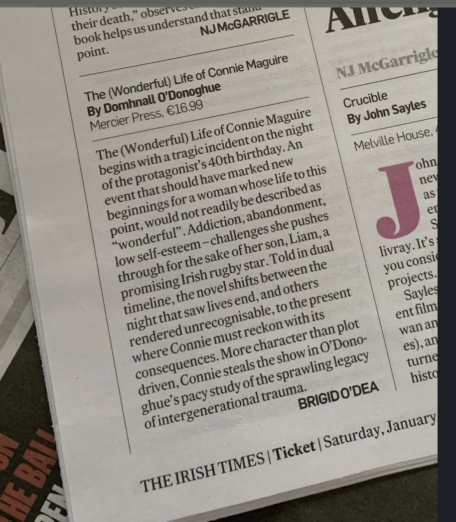MercierBooks's tweet image. "Connie steals the show in O’Donoghue’s pacy study of the sprawling legacy of intergenerational trauma.” Thanks to The Irish Times @IrishTimesCultr  for this gorgeous and thoughtful review of The (Wonderful) Life of Connie Maguire. #irishwriting
mercierpress.ie/books/the-wond…