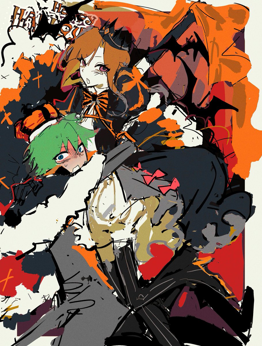 hiiyorisou's tweet image. #キミガシネ SouSara 之前的层纱万圣节贺图发一下吧