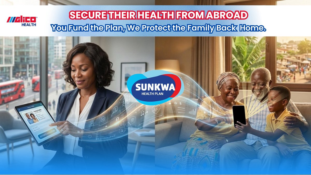 GLICOHealth's tweet image. Abroad doesn't mean absent. 🌏

With the #SunkwaHealthPlan, you fund the care, we support your family back home.

Smart. Secure. Seamless 💙

#GLICOHealth #FamilyProtection #DiaporaCare