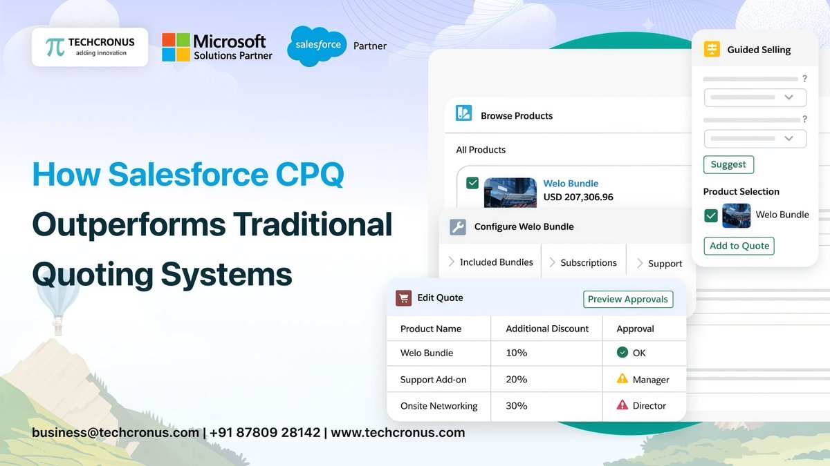 Still quoting with Excel? Salesforce CPQ helps sales teams create fast, accurate, and professional quotes while reducing errors and delays.

Know more: techcronus.com/blog/salesforc…

Contact us: techcronus.com/contact-us

#SalesforceCPQ #SalesAutomation #CRM #Techcronus