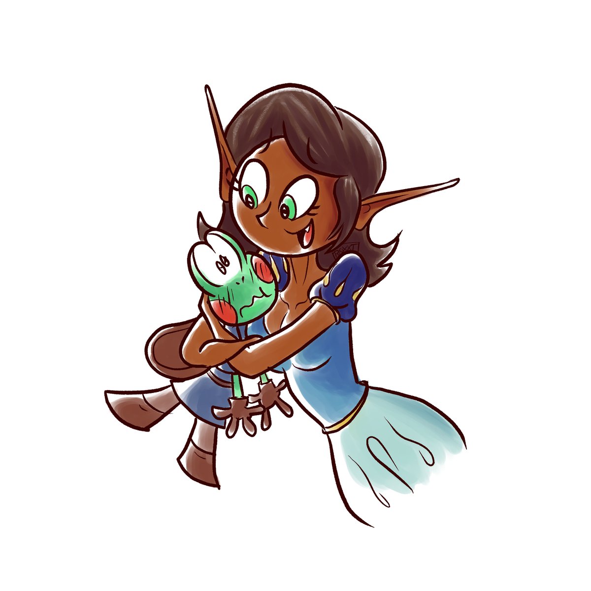 Boxxi2d's tweet image. Sheila and her frog warrior! Characters by Dumbnbass aka Vinyl