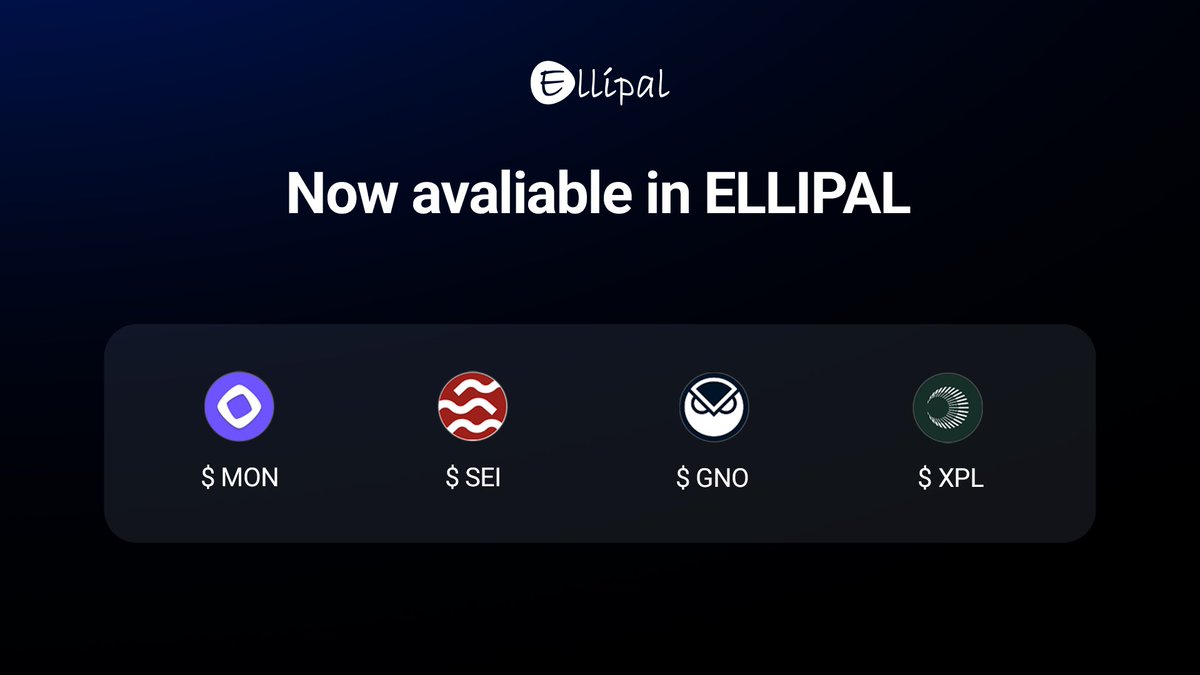 ELLIPAL's tweet image. Explore new frontiers with confidence. 🛡️
Securely Buy, Swap, and Manage MON, SEI, GNO, and XPL directly on your ELLIPAL.
Our new Smart Contract Parsing also ensures you read every transaction in plain English before signing. No more blind signing.
Your keys. Your control. Your