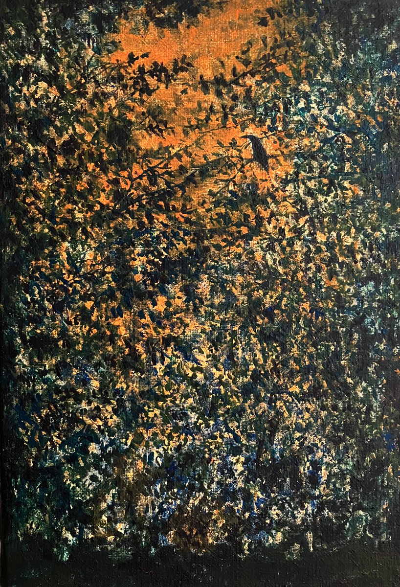 title. 斜陽
273×190  P3号
キャンバス　アクリルガッシュ