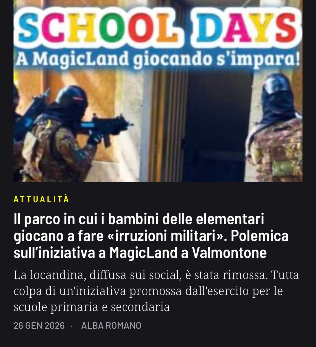 Frances99687883's tweet photo. Giocando s’impara e piccoli agenti nostrani ICE e IdF crescono. #MagicLand #Valmontone #Roma #esercito https://t.co/kLrnmFenSI