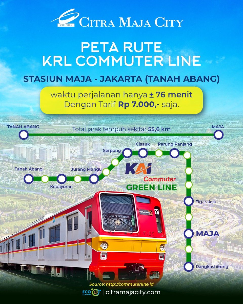 Naik KRL menembus waktu,
lelah kerja perlahan reda.
Bukan soal cepat sampai tujuan,
tapi pulang masih punya sisa rasa.

𝗖𝗜𝗧𝗥𝗔 𝗠𝗔𝗝𝗔 𝗖𝗜𝗧𝗬
Kota Baru Terpadu 2000 Ha
by 𝗖𝗶𝗽𝘂𝘁𝗿𝗮 𝗚𝗿𝗼𝘂𝗽