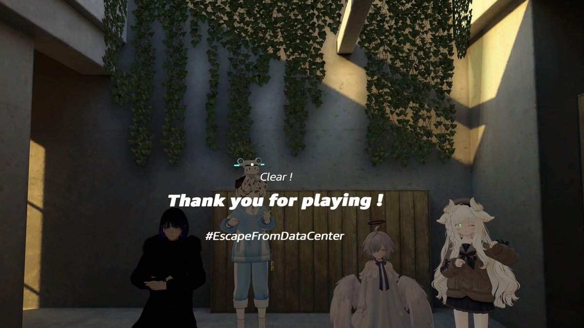 MinadukiMutsuki's tweet photo. #EscapeFromDataCenter 
最近ずっと解いてた謎解き、昨日ようやくクリア～。
難しかったけど楽しかったです。作者さんとも写真を撮れて満足、ありがとうございました～。 https://t.co/gyO9jfrLzz
