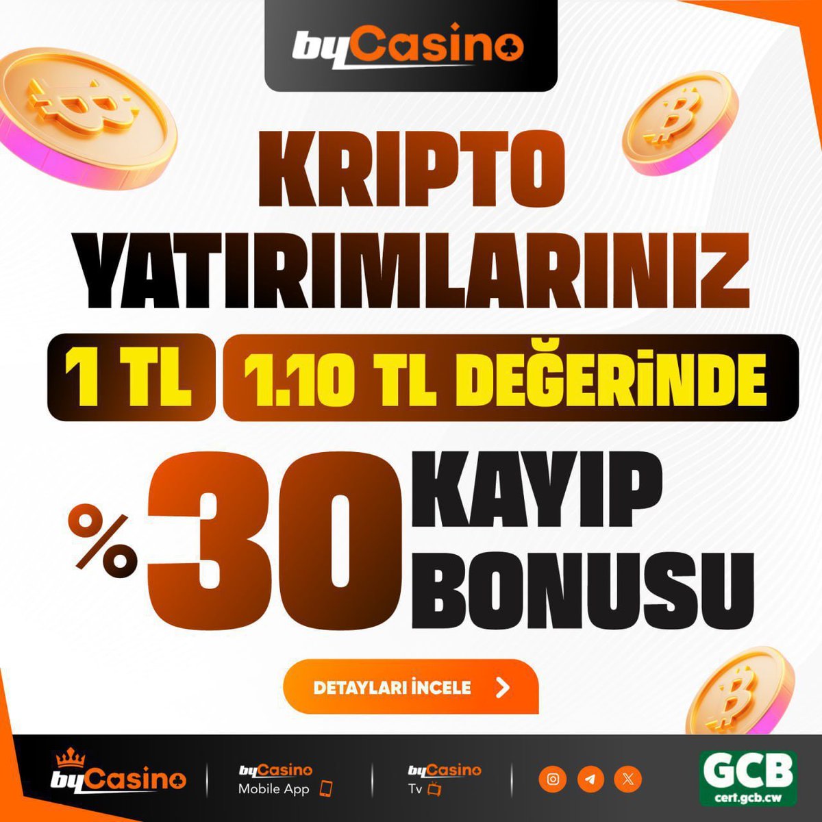 😍 Bycasino’da Kripto İle Kazancını Arttır!

⚡️ cutt.ly/bycasino2026

🔒 Bonus Kodu: BYCRYPTO10

⚡️ Hızlı Yatırım, Anında Oyun, Çevrimsiz Kazanç - Hepsi Bycasino’da!

💎 Türkiye’nin En Çok Kazandıran Sitesi Bycasino'ya Hemen Katıl cutt.ly/bycasino2026?t…