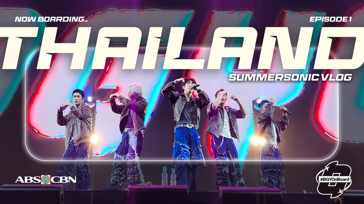 NOW ARRIVING at our next destination… 🇹🇭🛬

Our anniversary treat doesn’t stop! #BGYOnBoard heads to Summer Sonic 2025. Enjoy this 2-part vlog, dropping tonight at 7 PM on our Official YouTube Channel! ☀️✈️

Watch it here!
🔗 youtu.be/rwbNcqhsX7M

#BGYO