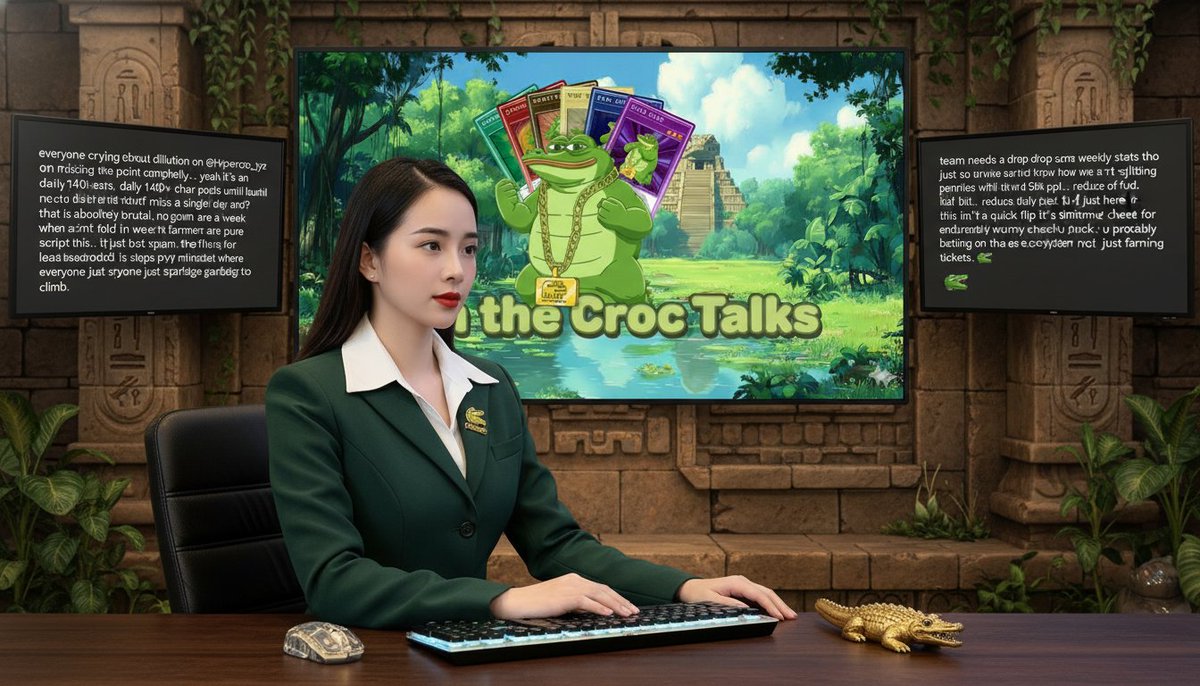 NKLinhzk's tweet photo. everyone crying about dilution on @Hypercroc_xyz is missing the point completely...

yeah it's an equal share $150k pool but look at the reqs... daily 140+ char posts until launch with no end date? miss a single day and ur wiped?

that is absolutely brutal.

most farmers are gonna fold in a week when they realize they can't script this... it filters for pure conviction not just bot spam.

the lack of leaderboard is actually bullish... stops the pvp mindset where everyone just spams garbage to climb.

team needs to drop some weekly stats tho just so we know we aren't splitting pennies with 50k ppl... reduce the fud a bit.

this isn't a quick flip it's an endurance test... if ur just here for a stimmy check u probably won't survive the grind anyway.

betting on the ecosystem not just farming tickets. 🐊