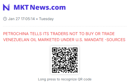 🇨🇳🇻🇪🇺🇸PETROCHINA TELLS ITS TRADERS NOT TO BUY OR TRADE VENEZUELAN OIL MARKETED UNDER U.S. MANDATE -SOURCES
mktnews.com/flashDetail.ht…