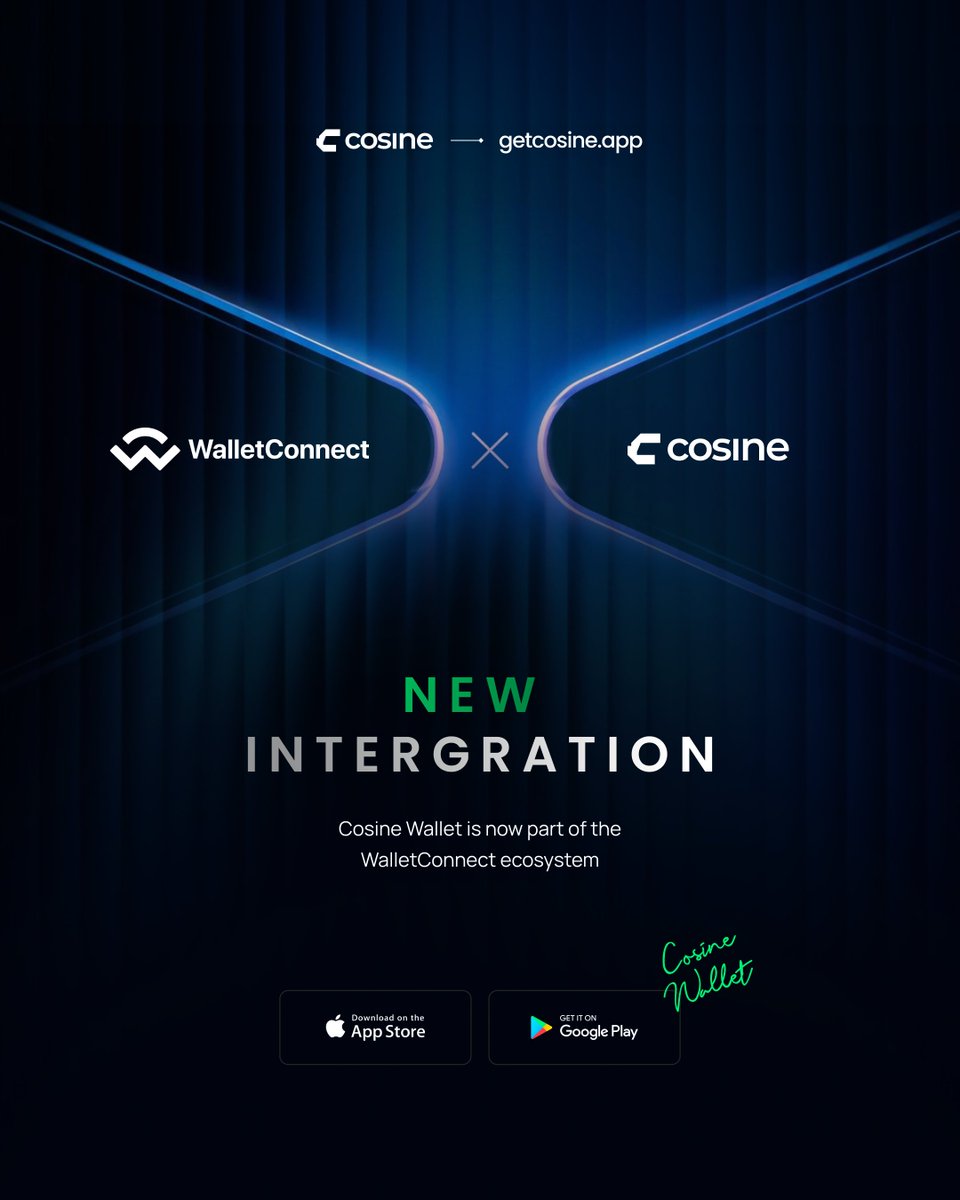 We’re live on WalletConnect 🤝

Cosine Wallet is now part of the WalletConnect ecosystem enabling secure connections to Web3 apps with full self-custody.

Your crypto. Your control.

#WalletConnect #CosineWallet #Web3 #SelfCustody