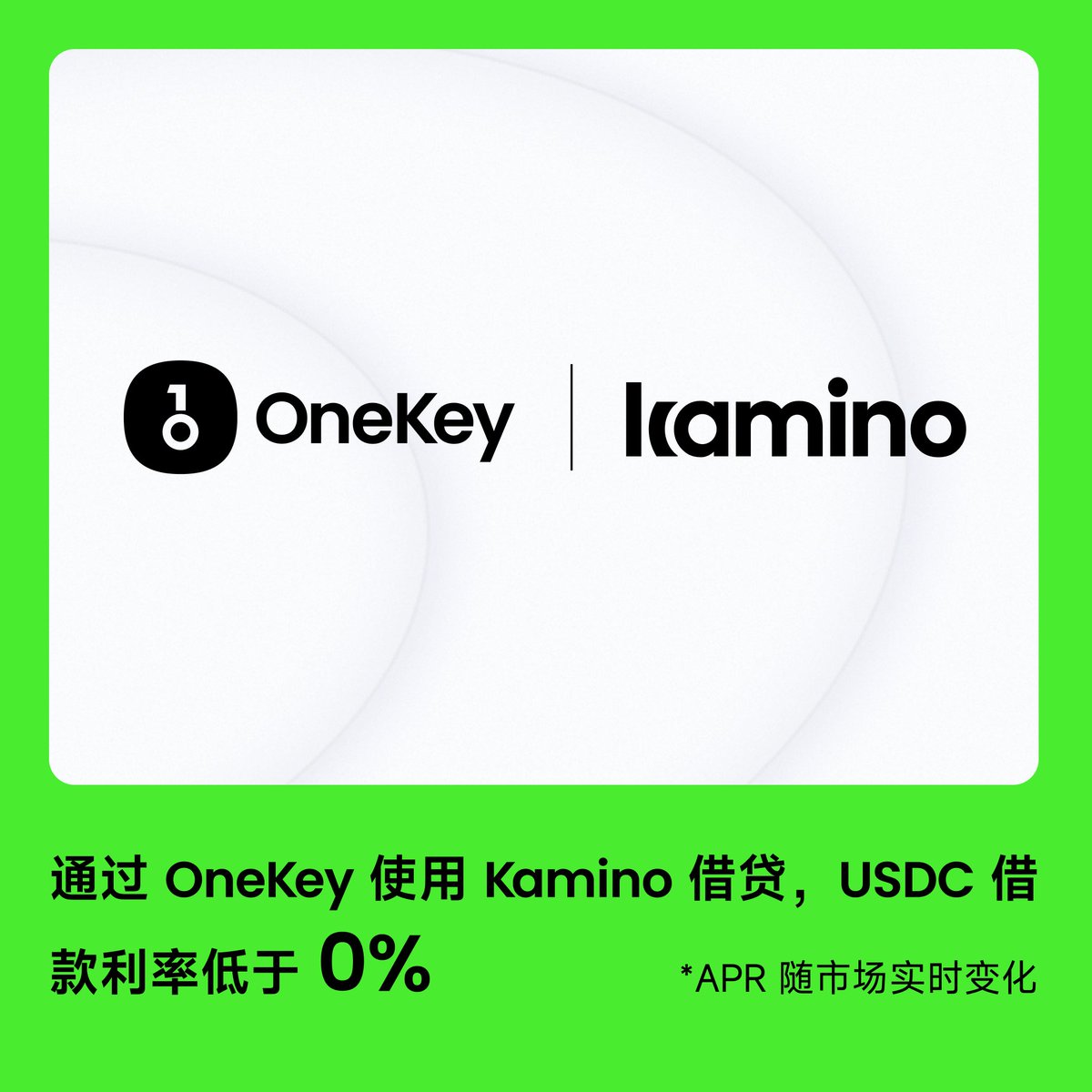 OneKey 已与 Kamino 达成合作，支持多币种借贷。

为庆祝本次合作，我们与 <a href="/kamino/">Kamino</a> 推出限时借币活动。

活动期间，在 OneKey 使用 Kamino 借贷市场，可享受 USDC 0% 的借贷利率。

现在就参与 ⤵️