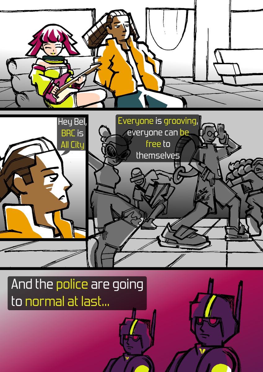 DreamMareEXE's tweet photo. New Bomb Rush Cyberfunk fan comic. I really like these two together, tried to make a post-game comic for once.
Moral of the story, read the achievement of finishing the game, I sure didn't ahahah
#brc #bombrushcyberfunk #fanart #comic #fancomic #tryce #bel #art #teamreptile https://t.co/lYk2hJ07pJ