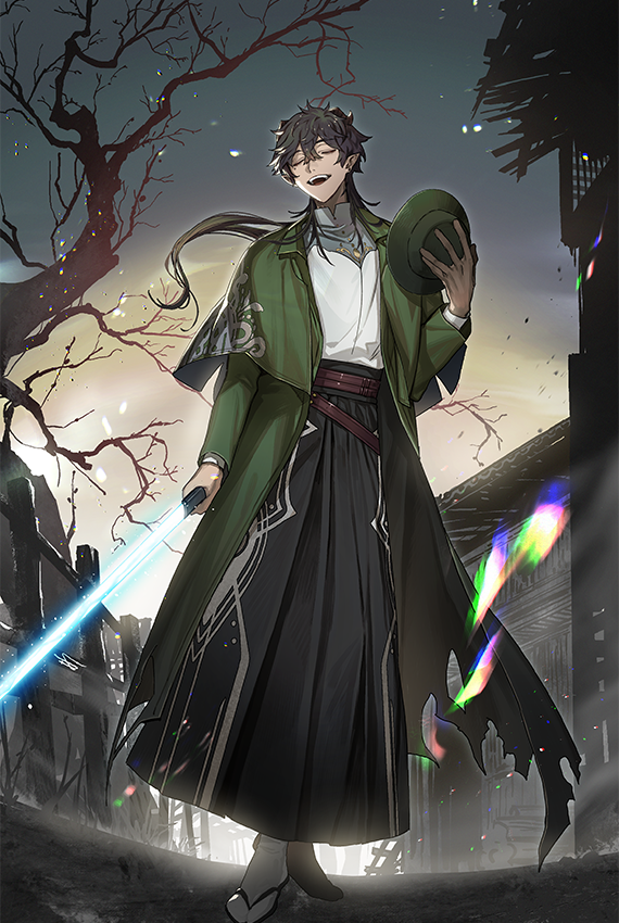 PirikaChro's tweet photo. 【キャラクター紹介】
《Y.G.1009》目伏せる青大将 ロクショウ(CV： #浪川大輔 / 絵：天野英)
「まさか未来くんだりまで来ることになるとはね……これも運命ってやつかな」

「修羅の未来フェス」は2月10日(火) 10:59まで！

#チェンクロ https://t.co/Y1012a70cl