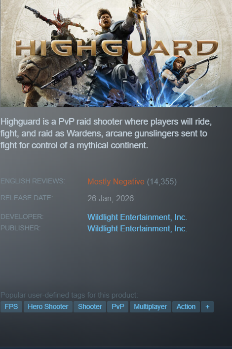 "oh yeah highguard launched yesterday, lemme check ste- oh... OH..."