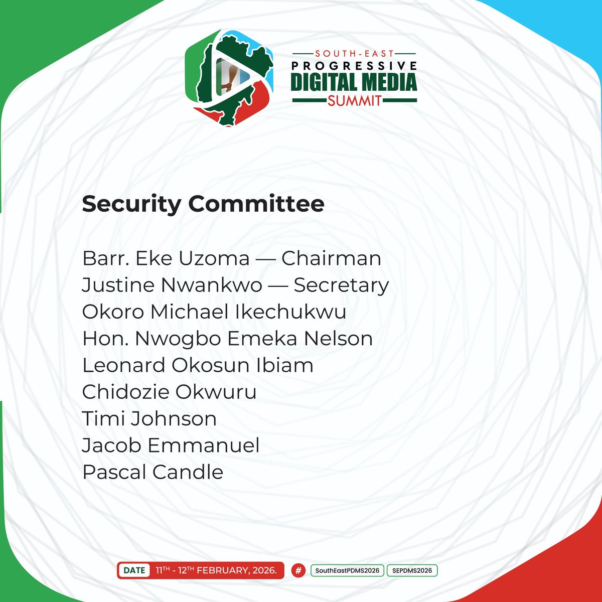 SEPDMSUMMIT's tweet photo. IMPORTANT ANNOUNCEMENT The Central Organizing Committee of the Southeast Progressive Digital Media Summit has unveiled the list of the various subcommittees that will be working together to make the event a success.

#sepdms2026
#SouthEastPDMS2026
#ProgressiveDigitalMediaSummit https://t.co/n9UFm08jfW