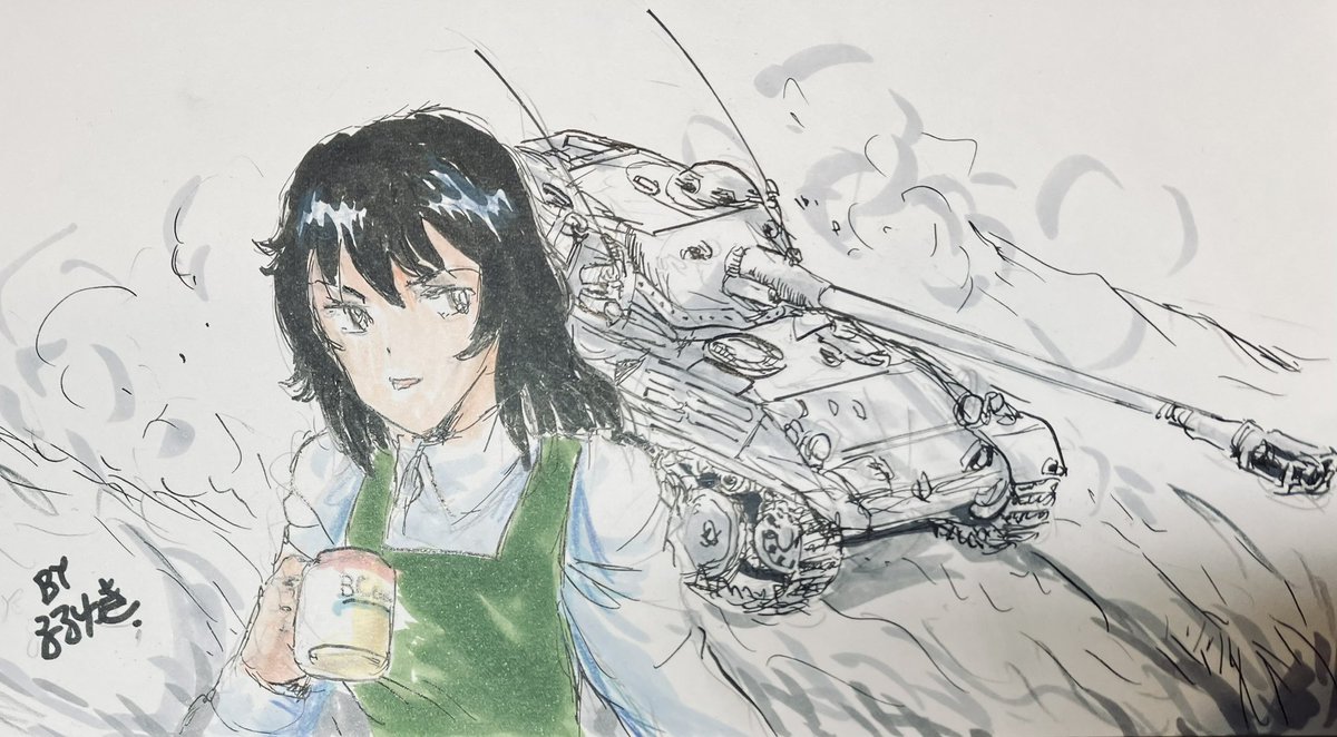 らぶらぶ作戦の第2幕が楽しみ😊
BC自由メンバーまた活躍するかな？
安藤くんを描くとフランス製車輌を合わせたいので、今回はAMX-13です。