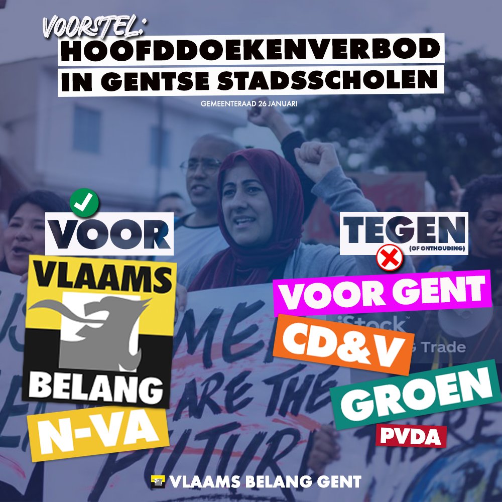 Wij willen dat onze kinderen onderwijs kunnen volgen op een neutrale manier, daarom dienden we ook een voorstel in om hoofddoeken en andere religieuze symbolen te verbieden in ons onderwijs. Jammer genoeg vinden sommige partijen in Gent dat neutraliteit niet nodig is. Een gemiste