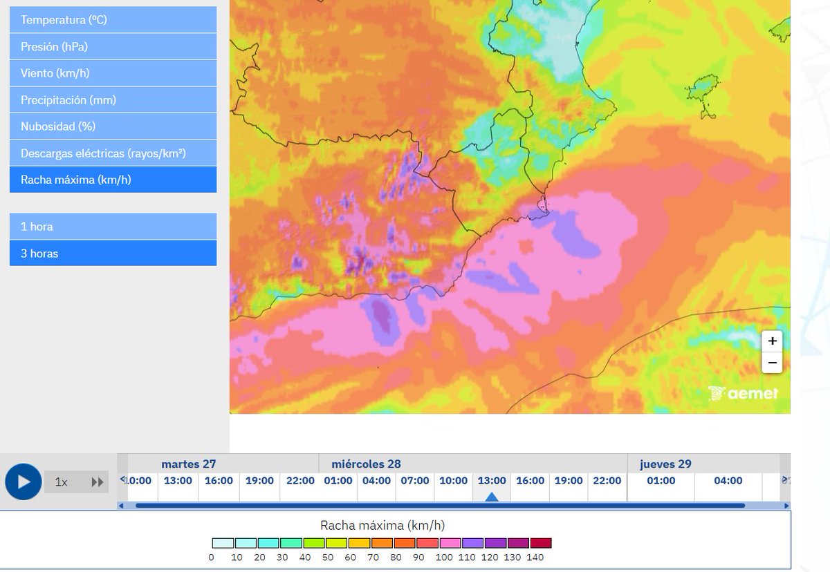 MeteoChatSE's tweet image. 🌬️Durante las próximas 48 horas se va a registrar un episodio de viento muy significativo 
📌La zona costera y valles prelitorales de Murcia y Almería serán las áreas más afectadas por las fuertes rachas de viento y fenómenos costeros. Puntualmente se pueden sobrepasar 130 km/h