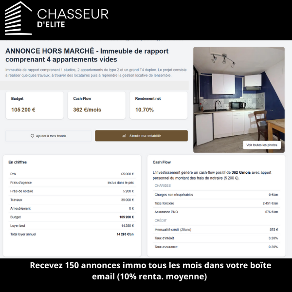 1 jour / 1 annonce Chasseur d'Élite :        
une belle annonce hors marché pour bien débuter la semaine !  
Voici un aperçu d'une annonce immobilière dénichée par nos chasseurs et disponible sur notre plateforme ''Chasseur d'élite''.