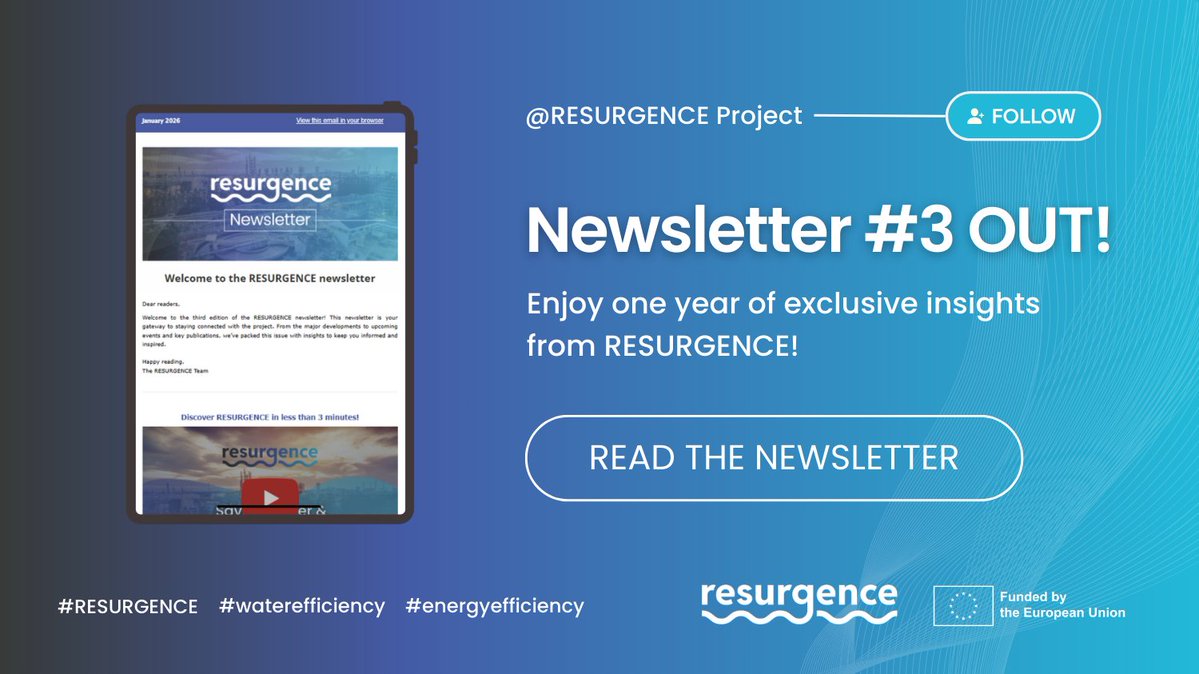📬The 3rd RESURGENCE newsletter has landed! 

💧From turning industrial waste into resources to influencing #EU policy, see how our 20-partner consortium is driving #WaterCircularity.

Read the newsletter🔗mailchi.mp/watereurope/ja…

#Sustainability #CircularEconomy
