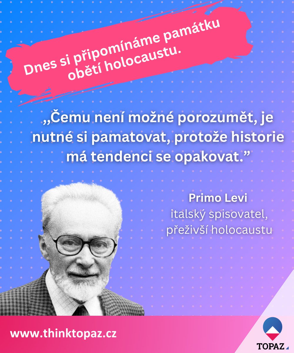 TOPAZcs's tweet image. Den památky obětí holocaustu. 🕯️
Připomínka toho, kam až může vést nenávist, když jí společnost neklade odpor.
Vzpomínáme. A připomínáme si, proč nesmíme mlčet ani dnes.