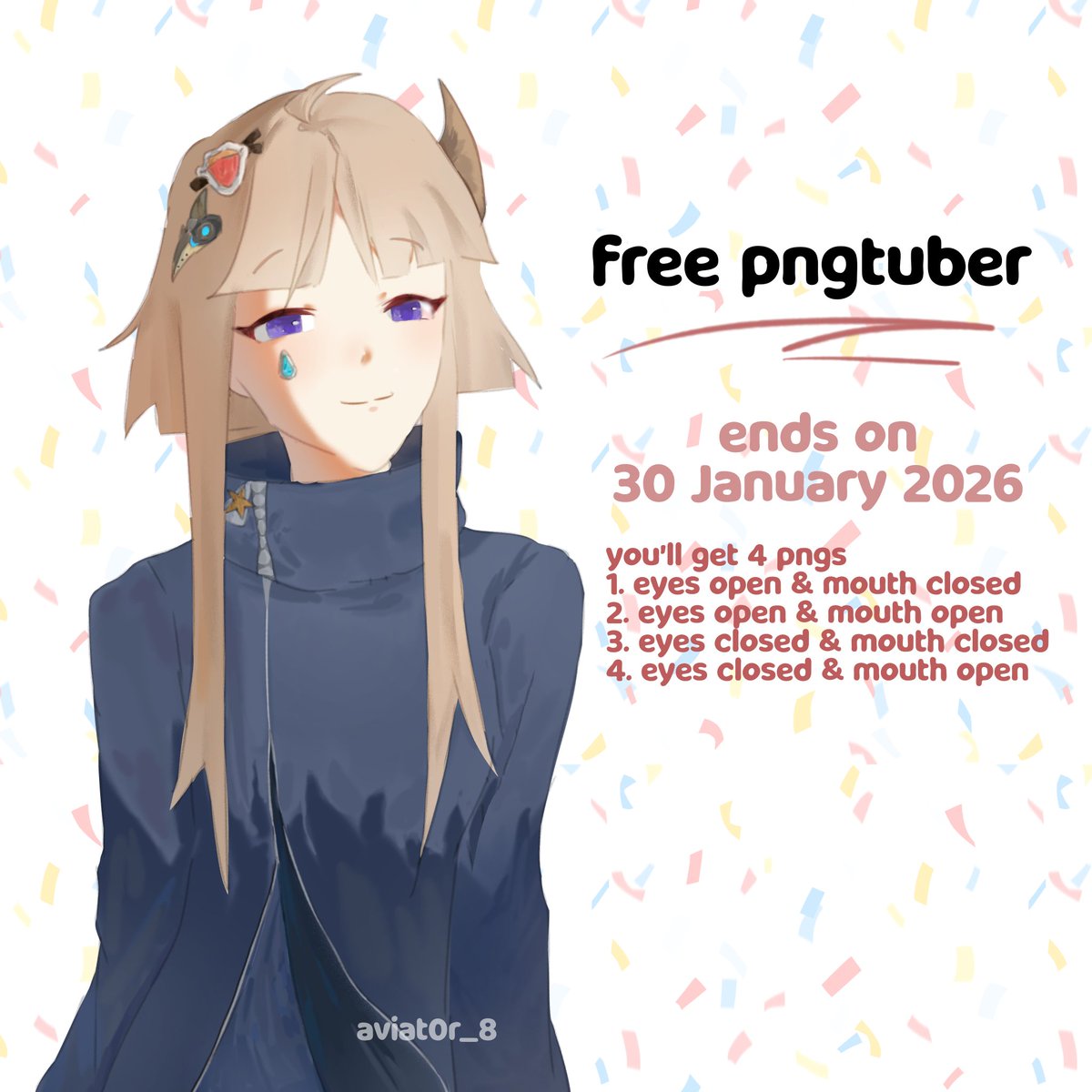 pim_07u's tweet photo. 🎉 PNGTUBER RAFFLE 🎉
⏰ ends on january 30 2026

🌸 To Enter :
♡ Like + Follow + ⟳Retweet + Drop Oc

I need more sample for Vgen! 
#artraffle #vgenartist #artgiveaway #vgencomms https://t.co/L6UInCneHq
