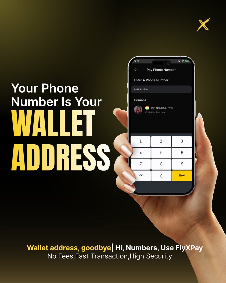 Your phone number becomes your wallet address💫 Simple crypto payments,  instant transfers, no fees, fast transactions, high security, FlyXPay app,  digital payments made easy, seamless blockchain experience, pay anyone  anywhere, future of