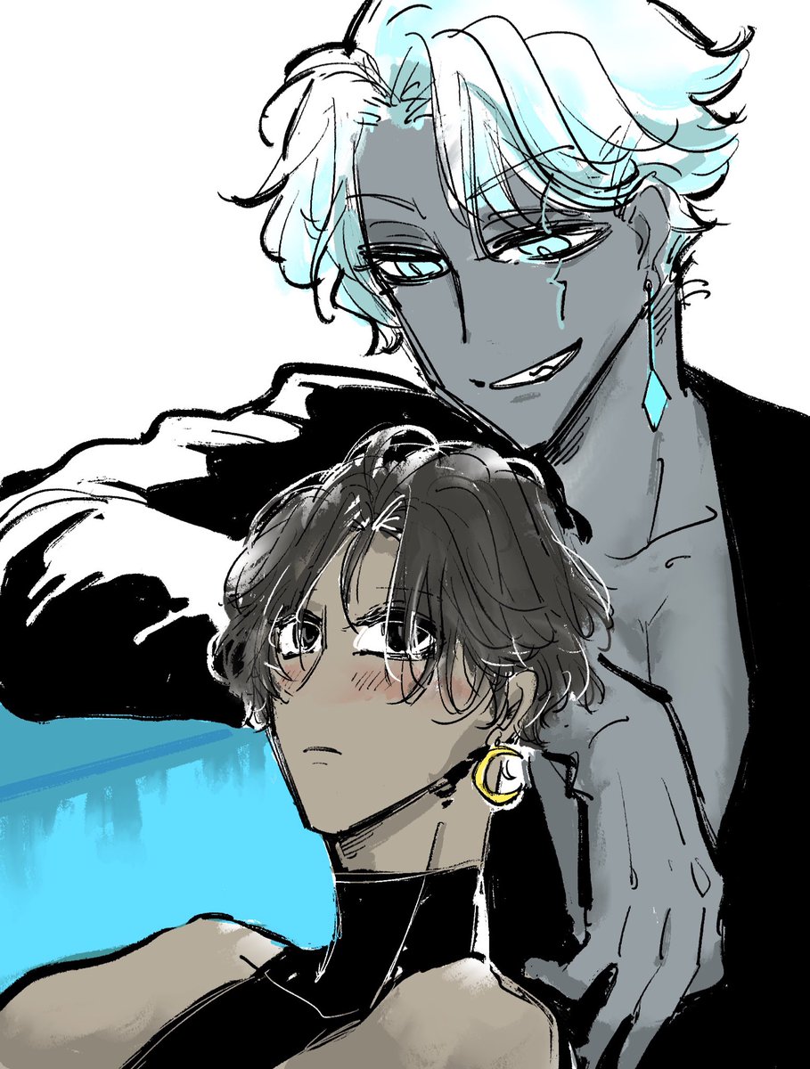 「←去年の7月〜12月→ #初描きの推しと最近描いた推しを比べてみる見た人もやる 」|🦈のイラスト