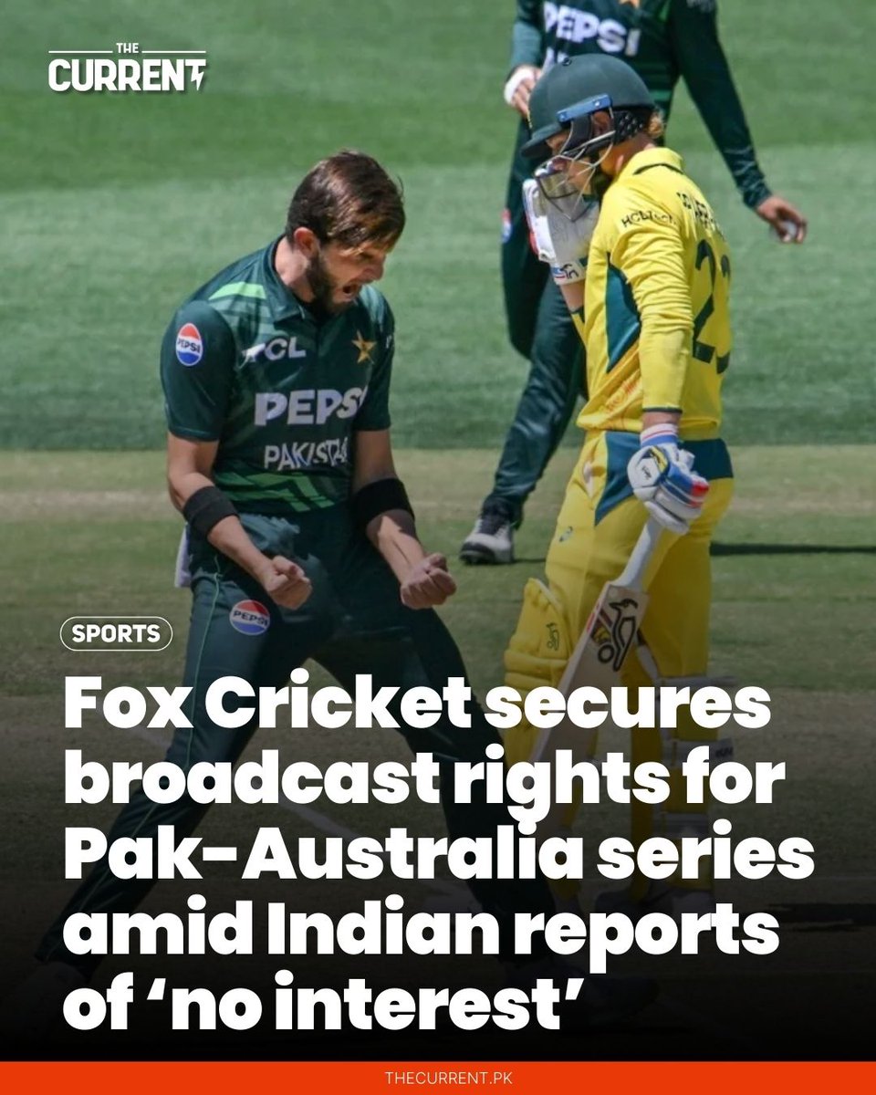 Amid reports of “no Australian broadcaster being interested” in the upcoming Pakistan-Australia T20 series, Fox Cricket and Kayo Sports have secured the broadcast rights.

Details: thecurrent.pk/fox-cricket-se…

#TheCurrent #PAKvsAUS