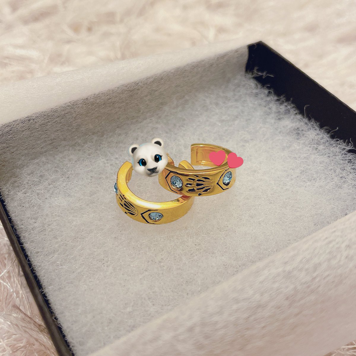 熊手のピアス届いた！ 可愛い😊GロとFLTはこれ着けて行こ🐻‍❄️🩵