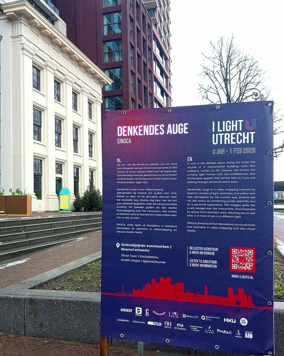 SINOCAvj's tweet image. Agraïda de veure el meu mapping DENKENDES AUGE per primera vegada als Països Baixos, com a part del Festival I Light U d'Utrecht.
Del 9 de gener a l'1 de febrer, l'obra ocupa la històrica façana neoclàssica de Van Sijpesteijnkade 25.
#videomapping #mapping #lightart #utrecht