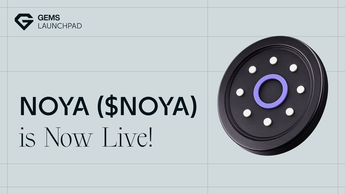 🚨TODAY IS THE DAY! 🚨

<a href="/NetworkNoya/">NOYA.ai</a> ( $NOYA ) Private Sale Round 1 is LIVE on <a href="/Gems_Launchpad/">Gems Launchpad</a>. 

Valuation: $10M FDV.
Circulating Market Cap: $1,000,000 (at TGE list price)

First round price: $0.01

Why NOYA?
The intelligence layer for on-chain markets.

✅ Prediction markets